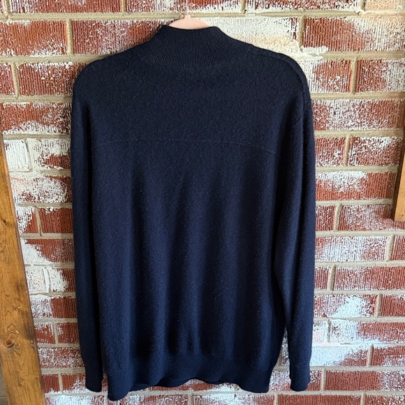 Vince Men's Navy Zip-Up Plush Cashmere Sweater Sz L Old Money Quiet Luxury - Picture 5 of 6